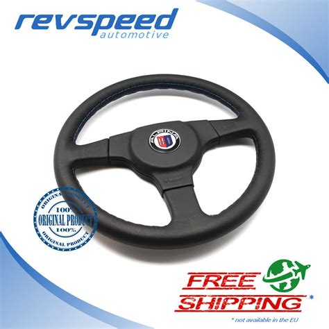 Alpina BMW By MOMO Steering Wheel 3 Spokes Black Leather 360mm W O Hub