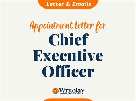 CEO Appointment Letter: 4 Free Templates -Writolay