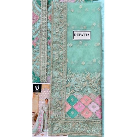 Heavy Net Embroidered Dress With Organza Dupatta Buyon Pk