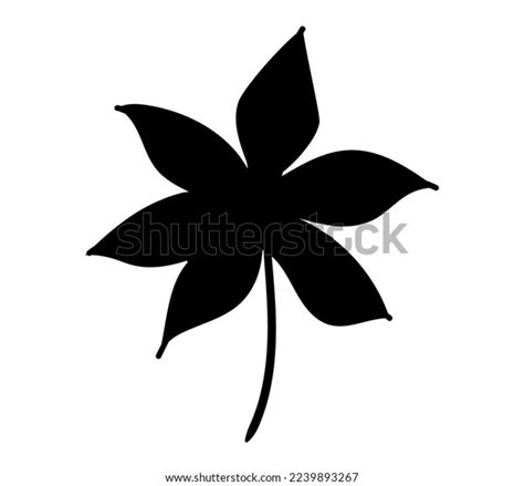 Black Illustration Flower Silhouette Isolated On Stock Vector (Royalty ...