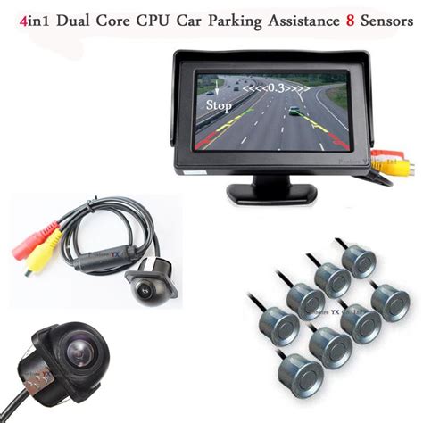 Dual Core CPU Car Video Parking Sensor 8 Radars Parktronic With Rear