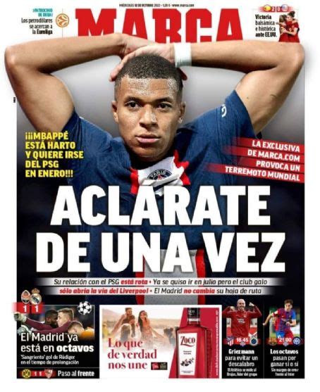 Kylian Mbappé Marca Magazine 12 October 2022 Cover Photo Spain