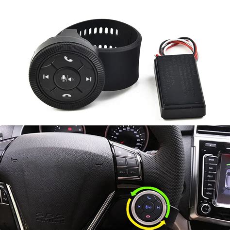 Black Steering Wheel Controller Wireless Bluetooth Phone Media Button 7