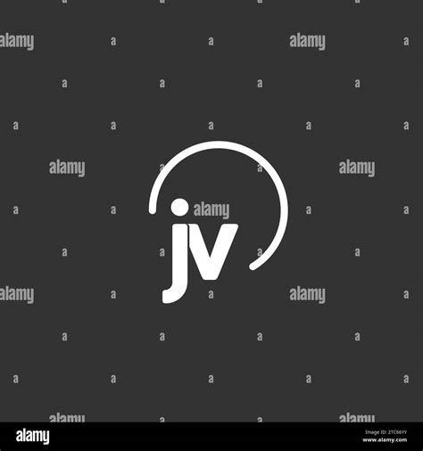 JV Initial Logo With Rounded Circle Vector Graphic Stock Vector Image