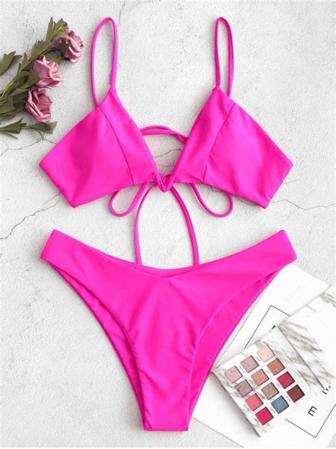 [32 Off] 2021 Zaful Neon V Wire Criss Cross Bikini Swimsuit In