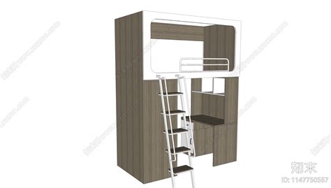 现代上下床su模型下载【id1147750567】知末su模型网