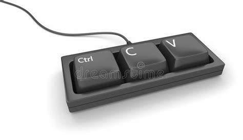 Copy paste keyboard. A keyboard with three buttons, Ctrl, C and V for ...