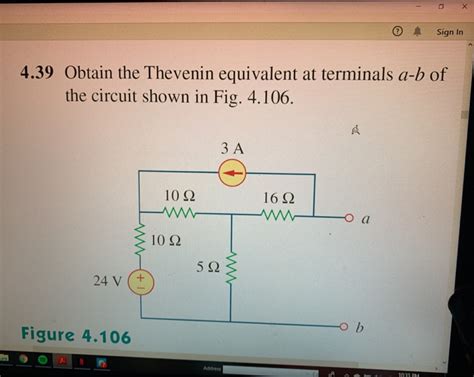 Solved Sign In Obtain The Thevenin Equivalent At Chegg