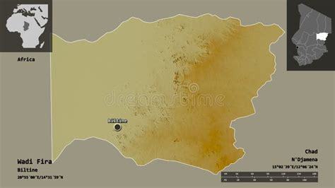 Wadi Fira Region Of Chad Previews Relief Stock Illustration