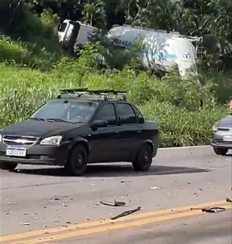 Acidente envolvendo carreta e carro de passeio deixa uma vítima fatal e