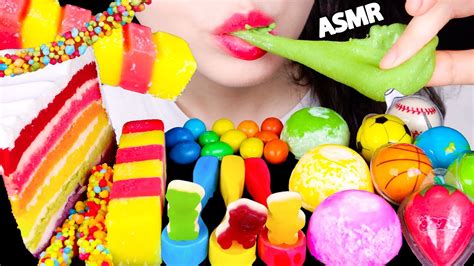 Asmr Rainbow Desserts🌈 Cake Planet Gummy Edible Spoon Rope Jelly