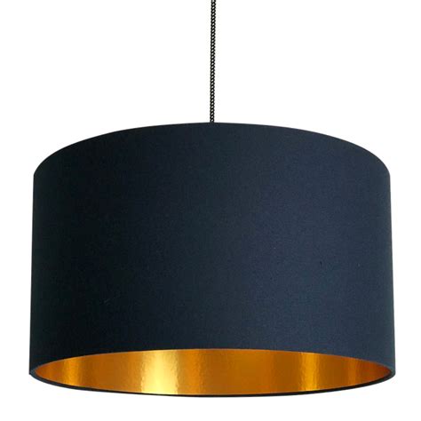 Deep Space Navy Blue Lampshade With Gold Lining Love Frankie