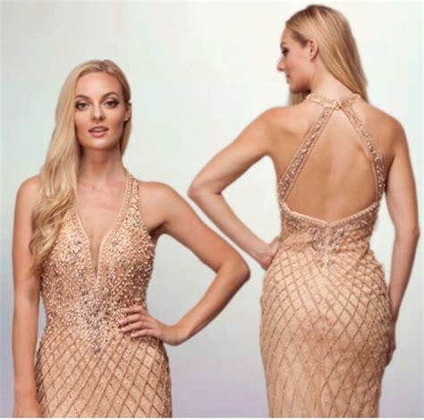 Vestido De Festa Dourado Nude Magnifico Aluguel De Vestidos De Festa Rj Fino Traje Moda