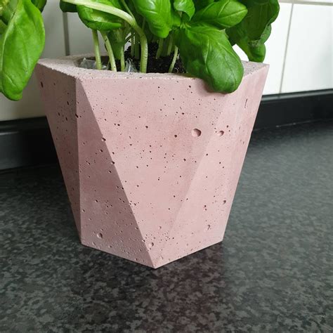 Beton Topf Blumentopf Rosa Hexagon Cm Skandi Etsy