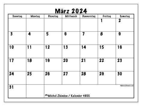 Kalender März 2024 48 Michel Zbinden DE