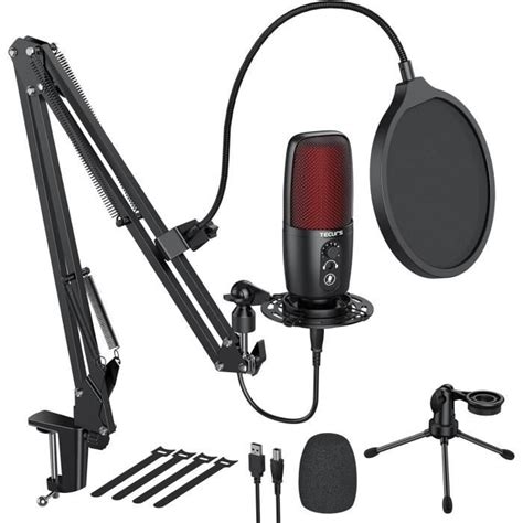 Microphone Condensateur Usb Micro Pc Kit Avec Bras De Fl Che