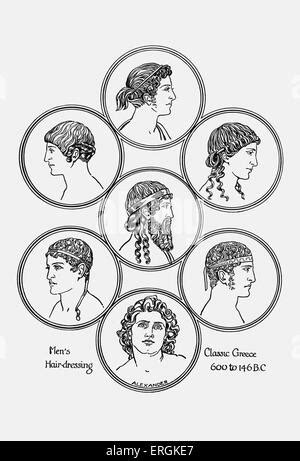 Ancient Greek Hairstyles Example Of Men S Hairdressing In Classical