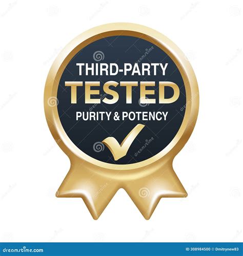 Third-party Tested, Checking of Purity and Potency Stock Vector