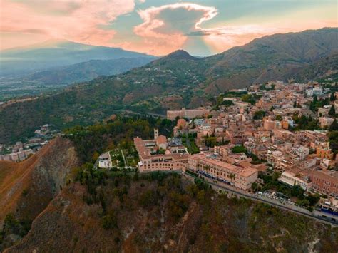 Premium Photo | Panoramic aerial view of isola bella island and beach ...