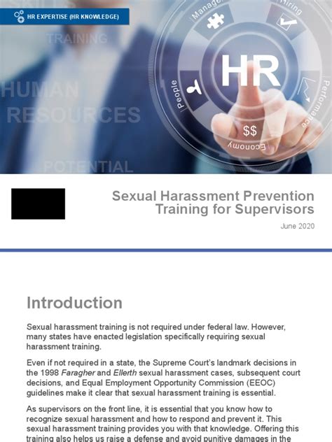 Sexual Harassment Prevention Training For Supervisors Pdf Sexual