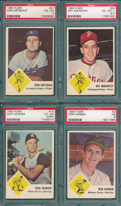 Lot Detail 1963 Fleer Lot Of 4 W 41 Drysdale PSA