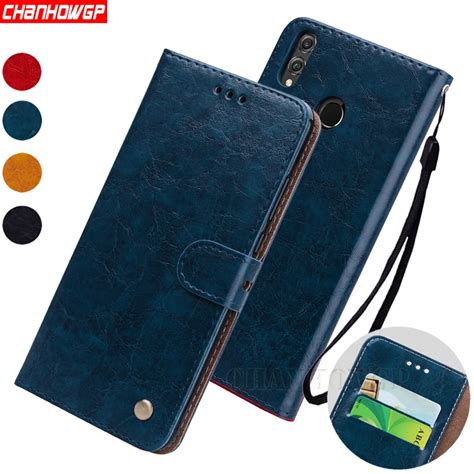 New Vintage Leather Case For Huawei Y9 2019 Flip Wallet Cases For