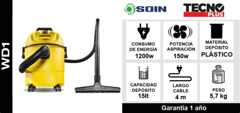 ASPIRADORA POLVO Y AGUA KARCHER 15lts TecnoPlus