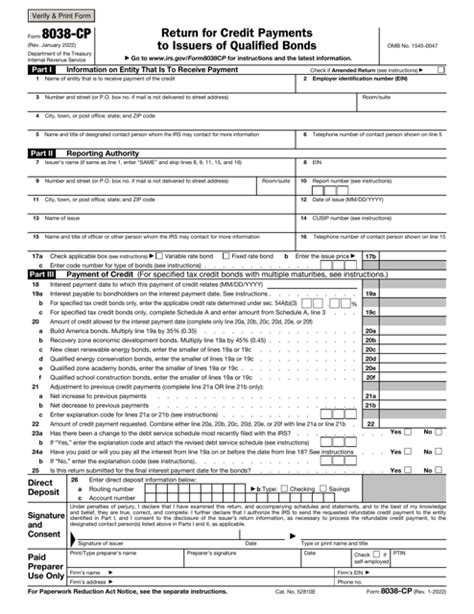 Irs Form 8038 Cp Download Fillable Pdf Or Fill Online Return For Credit