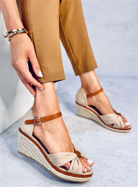 Espadryle Na Koturnie Kristen Beige Sklep Kupbuty