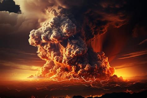 Premium Photo Majestic Volcano Eruption Sunset Wallpaper