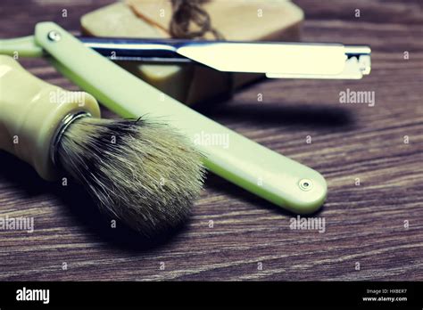 Razor Sharp Soap Brush Stock Photo Alamy