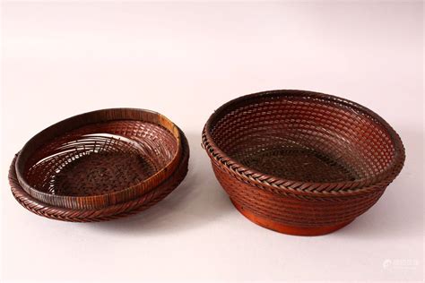 51bidlive A Japanese Meiji Period Woven Ikebana Basket And Cover Of