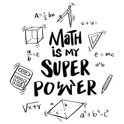 Premium Vector Math Is My Super Power Hand Lettering Motivational Quote