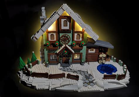 My snowy winter cottage moc : r/lego