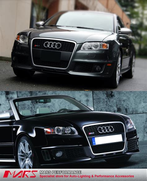 Rs4 Style Honey Com Front Grille Grill For Audi A4 B7 05 08 Chrome Black