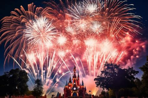 Premium Photo Fireworks Lighting Up The Night Sky At A Stadium