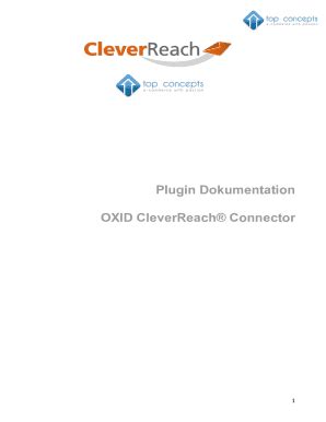 Ausfüllbar Online Plugin Dokumentation OXID CleverReach Connector Fax