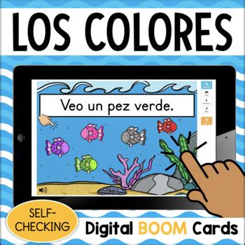 Los Colores SPANISH Colors Digital BOOM Cards Distance Learning By Just