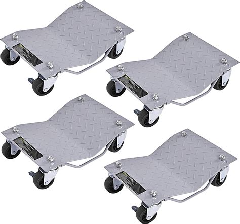 COSTWAY Chariots de Manutention de Voiture 4 Pcs Capacité 680KG Pc