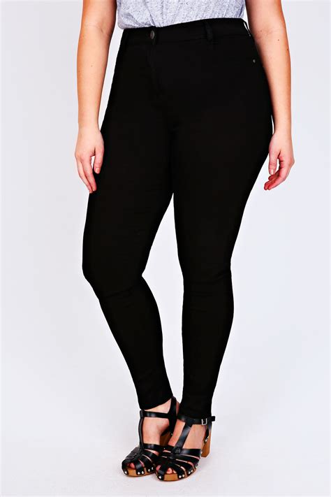 Black Super Stretch Skinny Jeans Plus Size 14 To 28