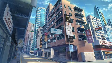 HD Wallpaper Anime Original Building City Original Anime Street