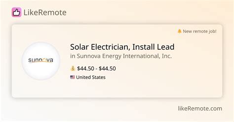 📩 Solar Electrician Install Lead At 🏢 Sunnova Energy International