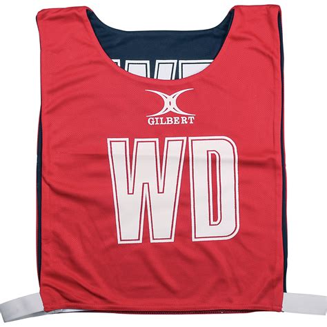 Gilbert Reversible Netball Bib Pack Of 7 Rednavy