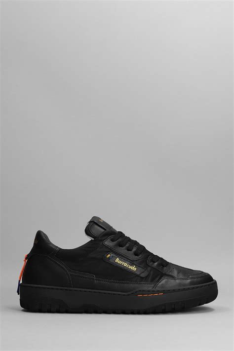 BARRACUDA Sneakers In Leather And Fabric - Black | Editorialist