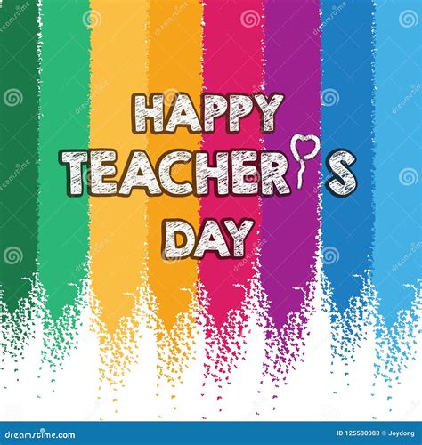 Happy Teacher S Day Layout Design With Colorful Chalk Card Stock Vector