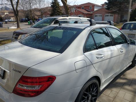 2010 2012 Mercedes Benz C250 Fixed Mounting Points Roof Rack With Raising Pad Racktrip