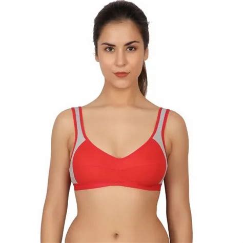 Zunahme Cotton Hosiery Non Padded Sports Bra Mid Size 28 40 At Rs 55