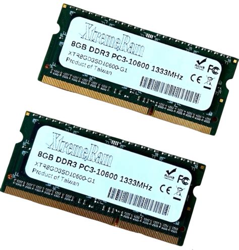 XtremeRam 16GB 2x 8GB Kit DDR3 PC3 10600 1333 MHz Laptop SODIMM