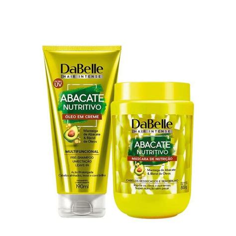 Kit DaBelle Hair Intense Abacate Nutritivo Óleo em creme Máscara 800g