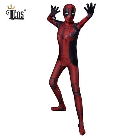 Woman Deadpool Cosplay Costume Mask Adult Spandex Lycra Zentai Bodysuit Full Body Second Skin